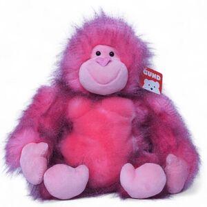 Retired GUND Ramona Pink Gorilla Plush Fab Pals 14" Stuffed Animal Ape Monkey